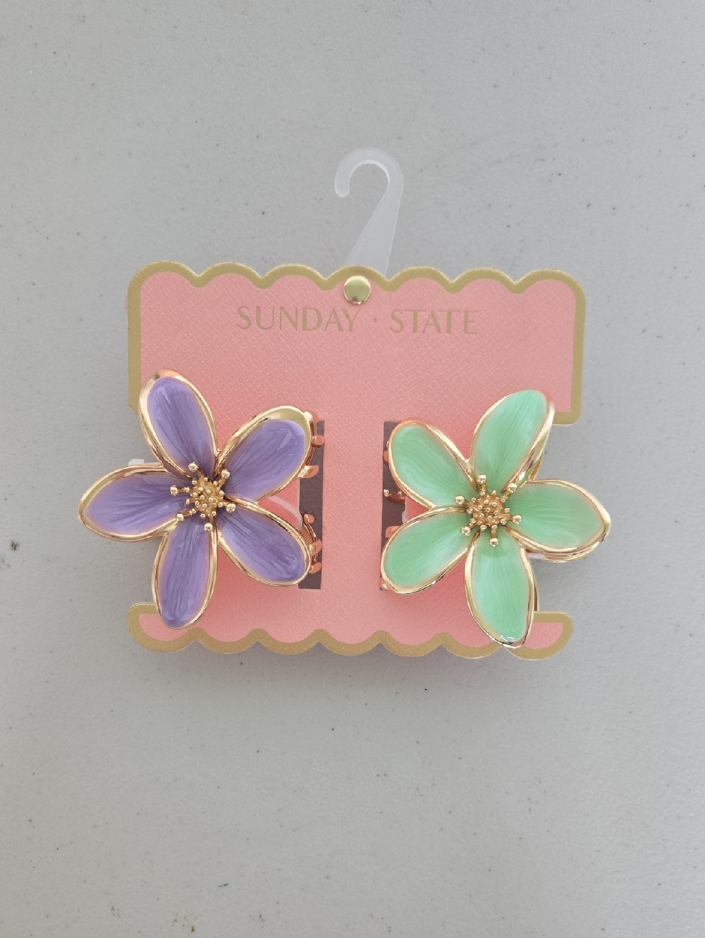 Sunday State Floral Enamel Hair Clips — Lavender and Mint